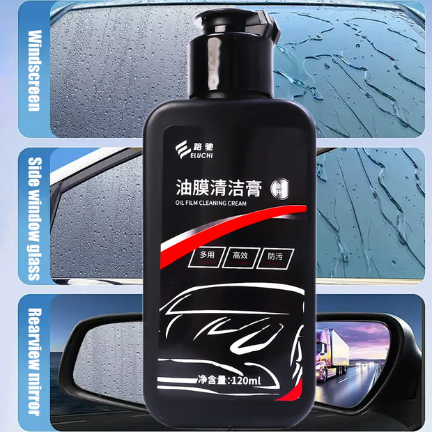 Car Glass Oil Film Remover - Stain & Spot-Free Windshield Cleaner