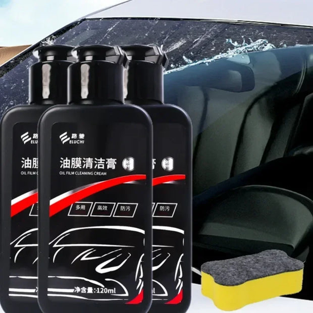 Car Glass Oil Film Remover - Stain & Spot-Free Windshield Cleaner