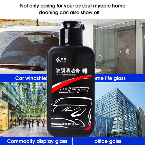 Car Glass Oil Film Remover - Stain & Spot-Free Windshield Cleaner