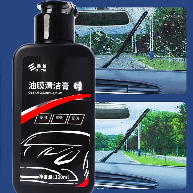 Car Glass Oil Film Remover - Stain & Spot-Free Windshield Cleaner