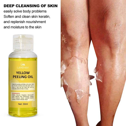 Yellow Peeling Oil - Melanin Whitening Serum & Exfoliating Body Scrub for Dark Skin Care